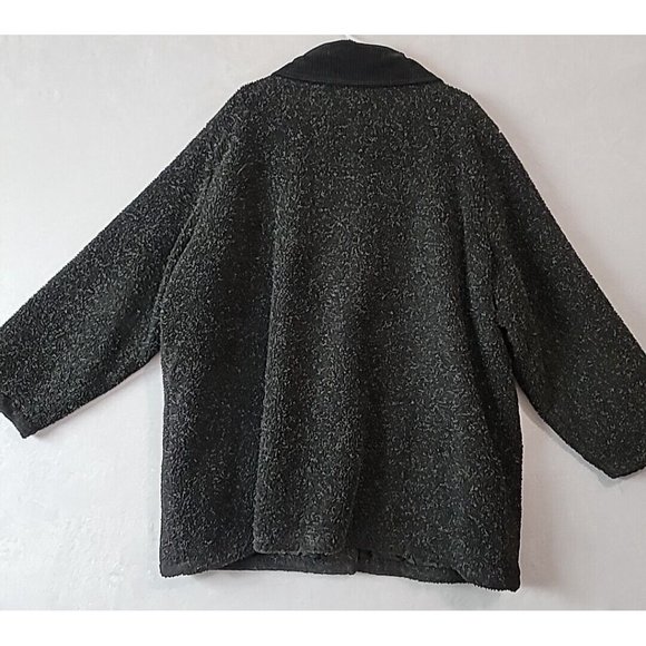 Vintage Anthony Richards Reversible Fleece Black Coat Overcoat Women’s 2XL - Picture 6 of 16